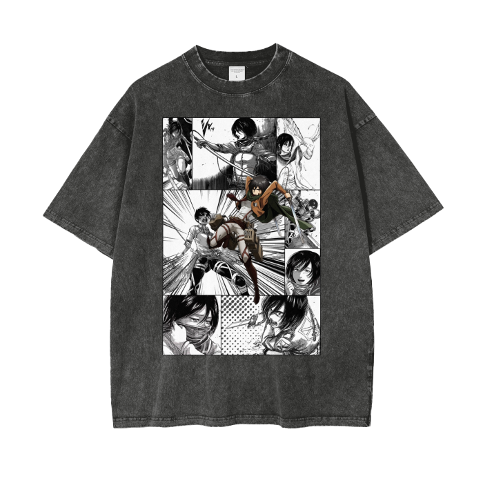 ATTACK ON TITAN SNOW WASH MIKASA T-SHIRT