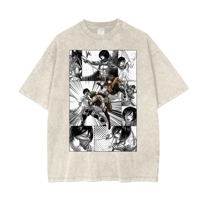 ATTACK ON TITAN SNOW WASH MIKASA T-SHIRT