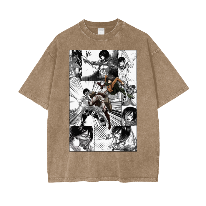 ATTACK ON TITAN SNOW WASH MIKASA T-SHIRT